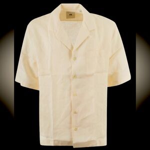 PT TORINO PATCHED POCKET PLAIN FORMAL SHIRT sz 42 color beige